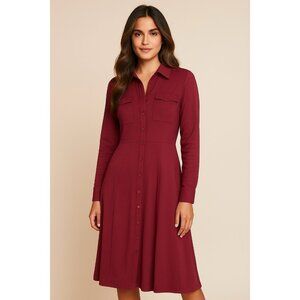 Lucky Brand Burgundy Midi Dress